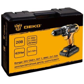  Аккумуляторная дрель-шуруповерт DEKO Banger 20V One+ SET1 083-1110 