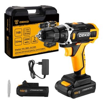  Аккумуляторная дрель-шуруповерт DEKO Sharker 16V (083-1108) 