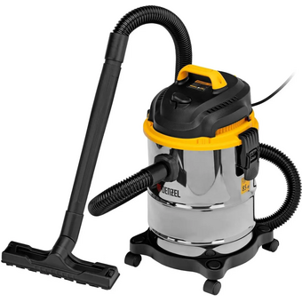  Строительный пылесос DENZEL SVC15 (28201) серебристый 