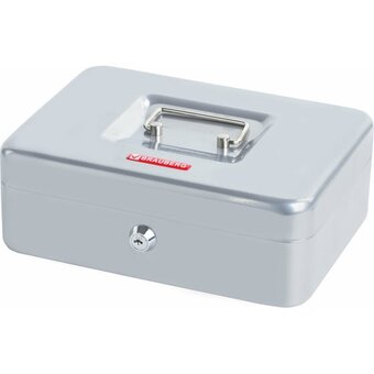  Ящик для денег BRAUBERG 291059 90х180х250мм, ключевой замок, серебристый 