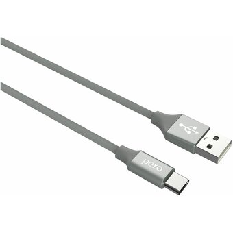  Дата-кабель PERO DC-02 Type-C, 2А, 1м серый 