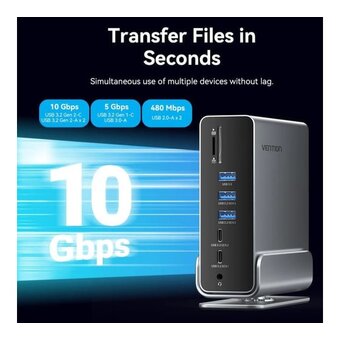  Мультифункциональная док-станция Vention TPUH0 USB Type C 15 в 1 