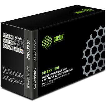  Блок фотобарабана Cactus CS-EXV18DR C-EXV18 Drum черный ч/б:26900стр. для IR 1022A/1022F/1024A/1024F/1024IF/1018/1018J/1020/1019J/1023/1025 Canon 