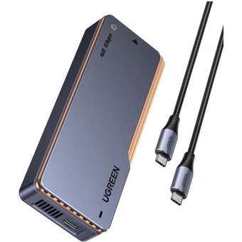 Бокс внешний для жесткого диска UGREEN D703 (65727) 40Gbps M.2 NVMe USB-C 4.0 SSD Enclosure серый 