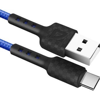  USB кабель DEFENDER F181 TypeC (87113BLU) 1м, 2.4А blue 