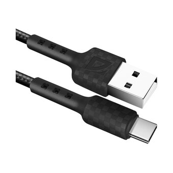  Кабель Defender F181 (87113BLA) USB 2.0 (AM) - Type C, 1метр, 2.4А, нейлоновая оплетка, чёрный 