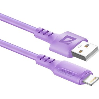  USB кабель DEFENDER F207 Lightning (87107VIO) 1м, 2.4А violet 