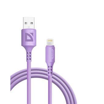  USB кабель DEFENDER F207 Lightning (87107VIO) 1м, 2.4А violet 
