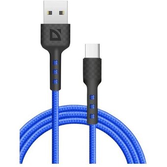  USB кабель DEFENDER F181 TypeC (87113BLU) 1м, 2.4А blue 
