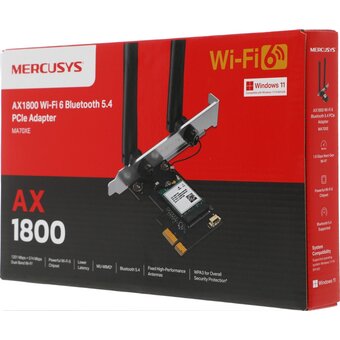  Адаптер Mercusys MA70XE PCI Express с поддержкой Wi-Fi AX1800 и Bluetooth 5.4 