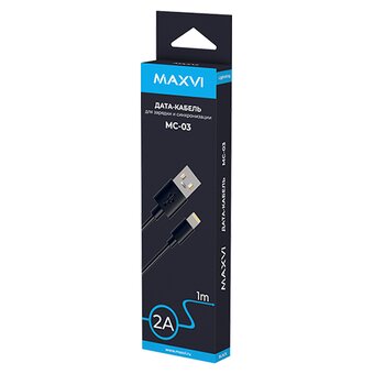  Кабель Maxvi MC-03 black USB-A-Lightning 