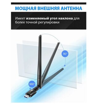  Беспроводной адаптер Cudy WU1400, Wi-Fi AC1300, съемная антенна USB 3.0 