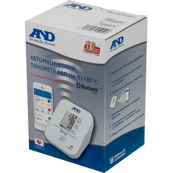  Тонометр автоматический A&D UA-911BT-C (I02068) (без адаптера питания) 