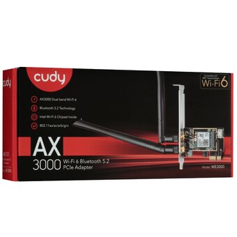  Беспроводной адаптер Wi-Fi 6 Cudy WE3000, AX3000, Bluetooth 5.2, PCI Express 