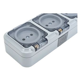  Розетка Bylectrica Пралеска Аква (РА16-0131(02)) 3-местная ОУ IP54, серый 