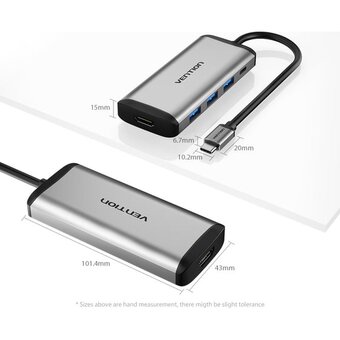  Мультифункциональный хаб Vention CNBHB USB Type C 5 в 1 