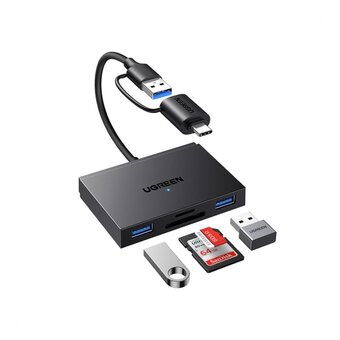  Картридер UGREEN CM812 (45167) 4-in-1 MicroSD*USB*USB-C*SDXC*SDHC Card Reader Black 