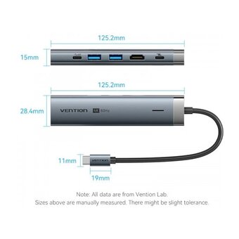  Мультифункциональный хаб Vention TGNHB USB-C 6 в 1 