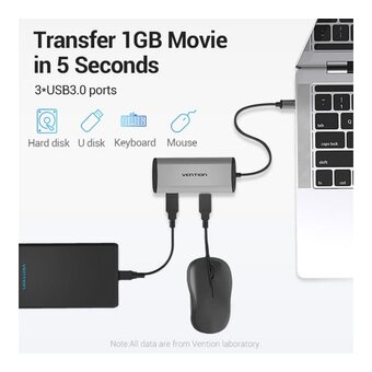  Мультифункциональный хаб Vention THAHB USB Type C 9 в 1 Type-C M/HDMI F+USB 3.0+TF F+SD F+RJ45+mini jack 3.5 mm F 