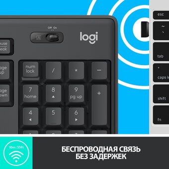 Клавиатура + мышь Logitech MK295 клав черный мышь черный USB беспроводная Multimedia (920-009813) 