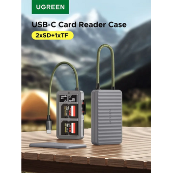  Кардридер UGREEN CM868 (55886) Card Reader 2×SD Card Slot 1×TF Card Slot серый 