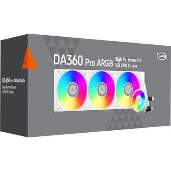  СВО PcCooler DA360 Pro ARGB WH (300W, 360mm, White, Fans 3x120mm, 75.8CFM, 33.7dBA, 2200RPM/ Pump height 57mm) 