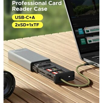  Кардридер UGREEN CM868 (55886) Card Reader 2×SD Card Slot 1×TF Card Slot серый 