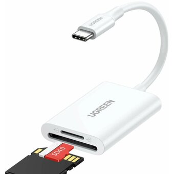  Картридер UGREEN CM265 (35506) USB-C to SD+TF 3.0 Multifunction Card Reader White 