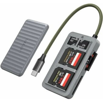  Кардридер UGREEN CM868 (55886) Card Reader 2×SD Card Slot 1×TF Card Slot серый 