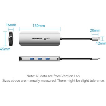  Мультифункциональный хаб Vention TQKHB USB Type C 8 в 1 