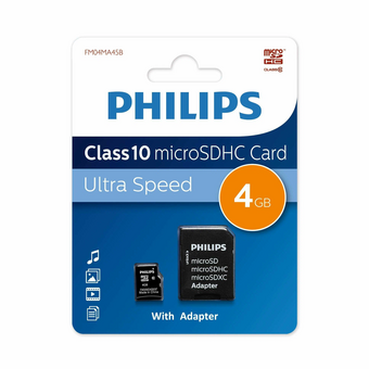 Карта памяти microSD PHILIPS FM04MD45B/97 4GB microSDHC Class 10 
