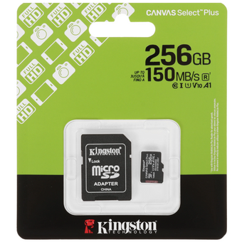  Карта памяти Kingston Canvas Select Plus SDCS3/256GB microSDXC 256GB V10 A1 + adapter 