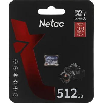  Карта памяти Netac P500 Ultra (NT02P500ULT-512G-S) microSDHC 512GB (без SD адаптера) 100MB/s 
