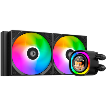  СВО ID-COOLING FX240 LCD (Soc 1851/1700/1200/115X/AM5/AM4, 2x120mm fan, 2000rpm, 27.2 дБ, 300W, PWM 4-pin/5V 3Pin ARGB,Cop) 