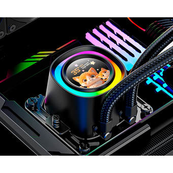  СВО ID-COOLING FX240 LCD (Soc 1851/1700/1200/115X/AM5/AM4, 2x120mm fan, 2000rpm, 27.2 дБ, 300W, PWM 4-pin/5V 3Pin ARGB,Cop) 