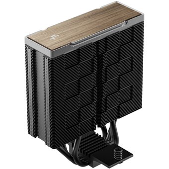  Кулер DEEPCOOL AK400 G2 LGA1851/1700/1200/115X/AM5/AM4 (TDP 220W, PWM, Fan 120mm, 4 тепл. трубки, Wood-grain top cover, черный) RET 