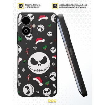  Силиконовый чехол DesignOnCase на Tecno Spark Go 2 (Техно спарк гоу 2) с принтом Новогодний, Джек, Тим Бертон 