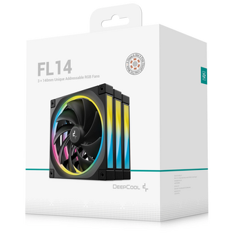 Вентилятор DEEPCOOL FL14-3 in 1 140x140x25мм (PWM, ARGB, черный, 500-1700об/мин) Color Box 