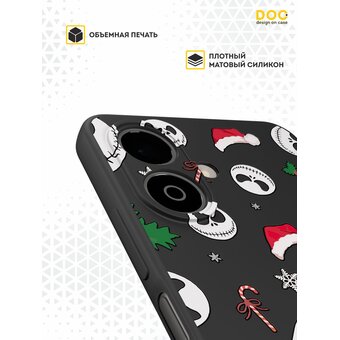  Силиконовый чехол DesignOnCase на Tecno Spark Go 2 (Техно спарк гоу 2) с принтом Новогодний, Джек, Тим Бертон 