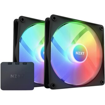 Кулер NZXT F140 RGB Core Twin Pack (RF-C14DF-B1) (140x140x25mm, 4-pin PWM, 89.48CFM, 32.5dBA, 1800RPM, Black, 2pcs) 