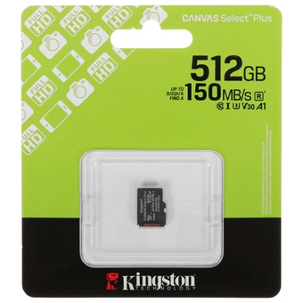  Карта памяти Kingston Canvas Select Plus SDCS3/512GBSP microSDXC 512GB V30 A1 w/o adapter 