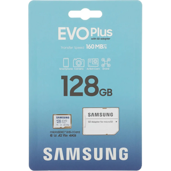  Карта памяти Samsung Evo Plus MB-MC128SA microSDXC 128GB + adapter 