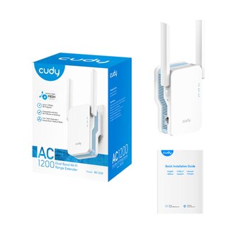  Усилитель сигнала Wi-Fi Cudy RE1200 AC1200, 1 порт RJ45 10/100Мбит/с, WPS 