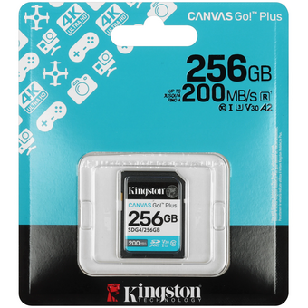  Флеш карта SDXC 256GB Kingston SDG4/256GB Canvas Go! Plus V30 + adapter 