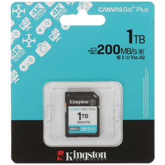  Карта памяти Kingston Canvas Go! Plus SDG4/1TB SDXC 1TB w/o adapter 