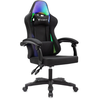  Кресло игровое KNIGHT Wolf RGB B ткань, черный 