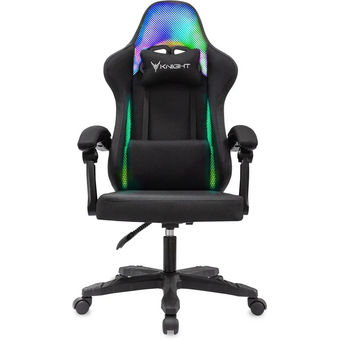  Кресло игровое KNIGHT Wolf RGB B ткань, черный 