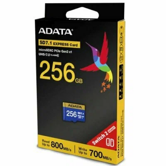  Карта памяти A-DATA UD256GEX3L1-C microSD 256GB Premier Extreme microSDXC SD7.1 Express card Class 10 UHS-I U3 V30S 800/700 MB/s 