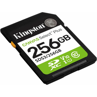  Карта памяти Kingston Canvas Select Plus SDS3/256GB SDXC 256GB V10 w/o adapter 