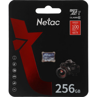  Карта памяти Netac P500 Ultra (NT02P500ULT-256G-S) microSDHC 256GB (без SD адаптера) 100MB/s 